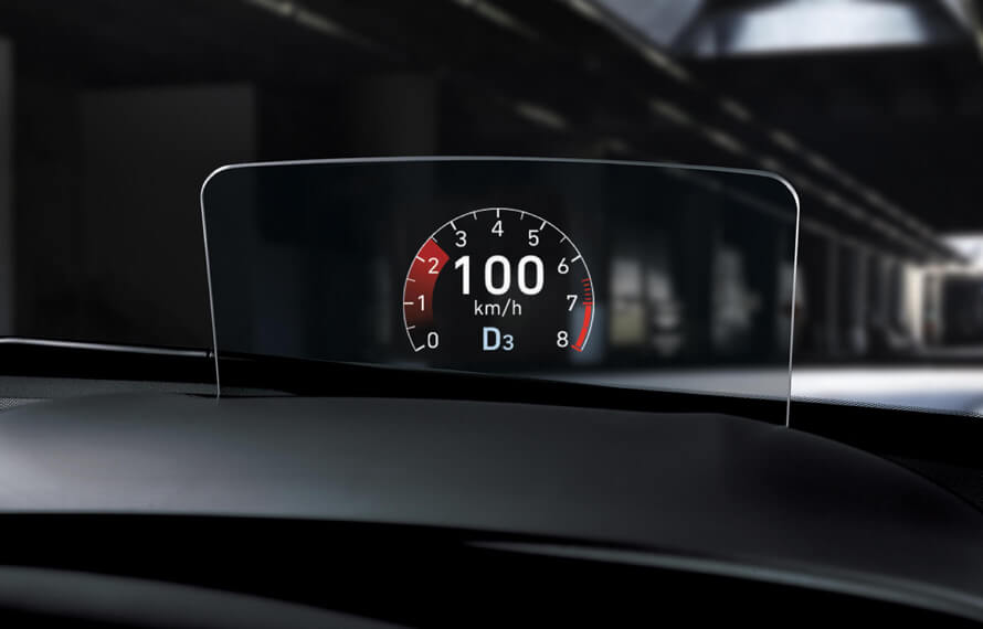 Hyundai Veloster Heads Up Display with Speedometer