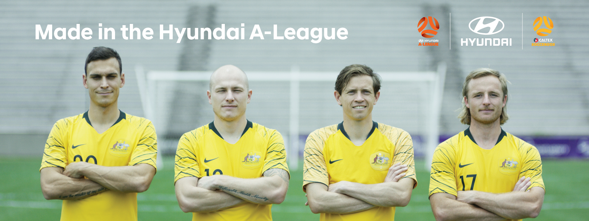 Socceroos Players Standing in a Row